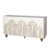 Modern 60" Sideboard Buffet Storage Cabinet with 4 Doors and Golden Gourd Feet, Wood Accent Entryway Console Table - 4 of 4