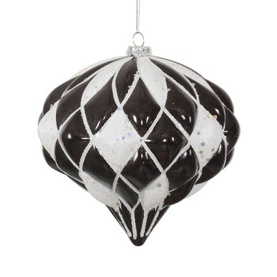 Vickerman 5.7" Matter-Glitter Diamond Onion Ornament