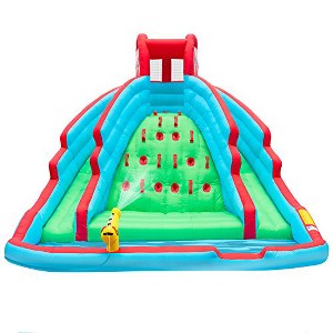 Sunny & Fun Inflatable Water Slide Park, Heavy-Duty, Climbing Wall ...