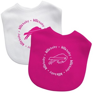BabyFanatic Officially Licensed Pink Unisex Cotton Baby Bibs 2 Pack -  NFL Buffalo Bills - 1 of 3