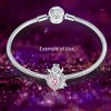 Angel Heart Charm European Bead Sterling Silver Pink CZ Ginger Lyne Collection - 3 of 4