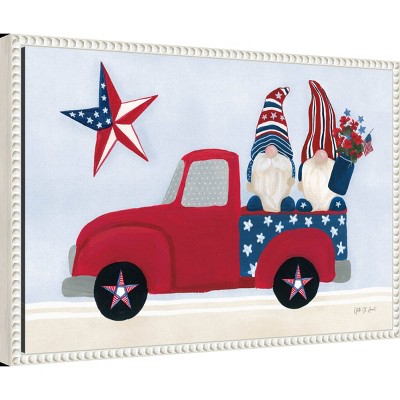 Amanti Art 23"x16" American Gnome II by Yvette St. Amant Framed Canvas Wall Art Print