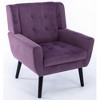 CAVINAS Modern Linen-Blend Upholstered Accent Chair with Metal Legs,Luxury Armchair for Living Room,Bedroom - 2 of 4