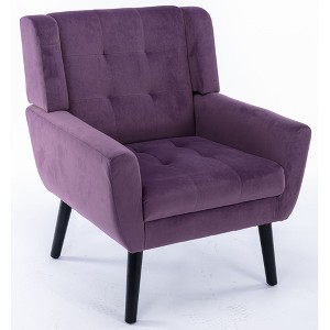 NicBex Velvet Accent Chair Modern Upholstered Armchair with Metal Legs,Side Chair with Lounge Seat for Living Room,Bedroom - 1 of 4