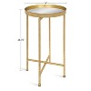 Kate and Laurel Celia Round Metal Tea Table, 14x14x25.75, Gold and Mirror - 2 of 4