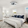 TOBILI 19" Black Frame Iceberg Bedroom Fan Light Dimmable,5 Blades - 3 of 4