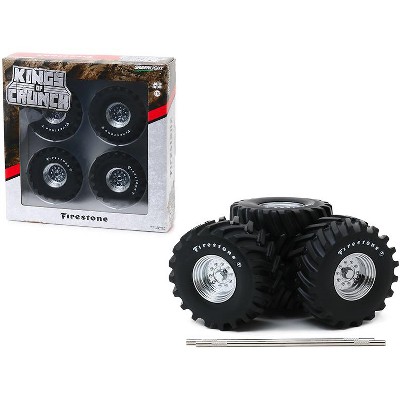 48-Inch Monster Truck "Firestone" Wheels & Tires 6 piece Set "Kings of Crunch" 1/18 by Greenlight