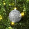 Christmas Silver Beaded Ball Ornament - Wondershop™ - 2 of 3