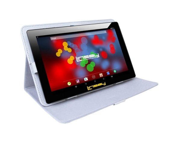 Linsay 10.1" Quad Core  1280x800 IPS Screen Tablet 16GB  with Case - White