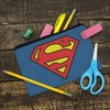 Superman Classic S Shield Logo Makeup Cosmetic Bag Organizer Pouch - 2 of 4
