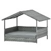 Dog Bed, Pet Bed, Pet Enclosures, Pet Outdoor Furniture, Pet Patio Furniture, Seasonal PE Wicker Pet Furniture, Dog Bed With Canopy - 2 of 4
