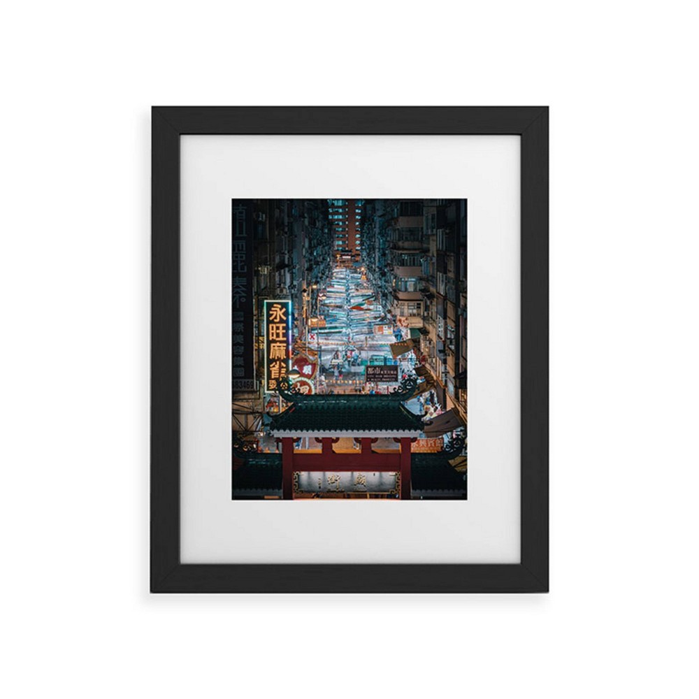 Photos - Wallpaper Deny Designs 8"x10" Tristan Zhou Hong Kong Market Street Black Framed Art