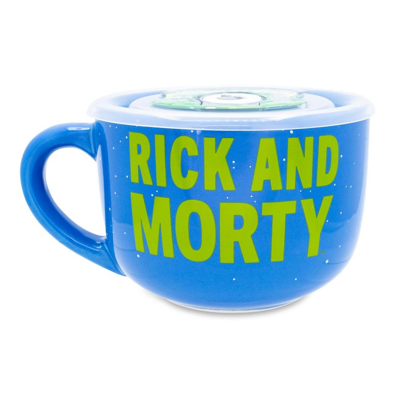 Silver Buffalo Rick and Morty Portal Heads Ceramic Soup Mug With Lid | Holds 24 Ounces, 2 of 7