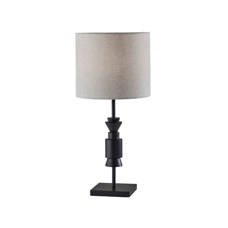 Elton Rubber Wood Table Lamp Black - Adesso, 1 of 8