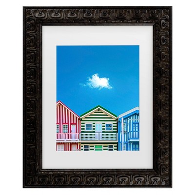 Trademark Fine Art Watson-Hall Beach Houses Costa Nova Beach Portugal Matted Framed Art
