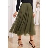 Women's Tulle Layered A-Line Skirt - High Waist Flowy Long Tutu for Date Night & Fall Fashion Green - 2 of 4