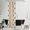 Modern Geometric Shower Curtain, Poly-Cotton Blean with Quatrefoil Design for Bathroom - 2 of 4