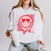 Simply Sage Market S.W.Smiley Valentine Smiley Checkered Lightweight Garment Dyed Sweatshirt - 2 of 4
