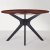 GlasFlength Patio End Tables Pedestal Leisure, Round Side Table, for Living Room Bedroom and Balcony, Minimalist Elegance，Black，47.2"*47.2"*30.3" - 3 of 4