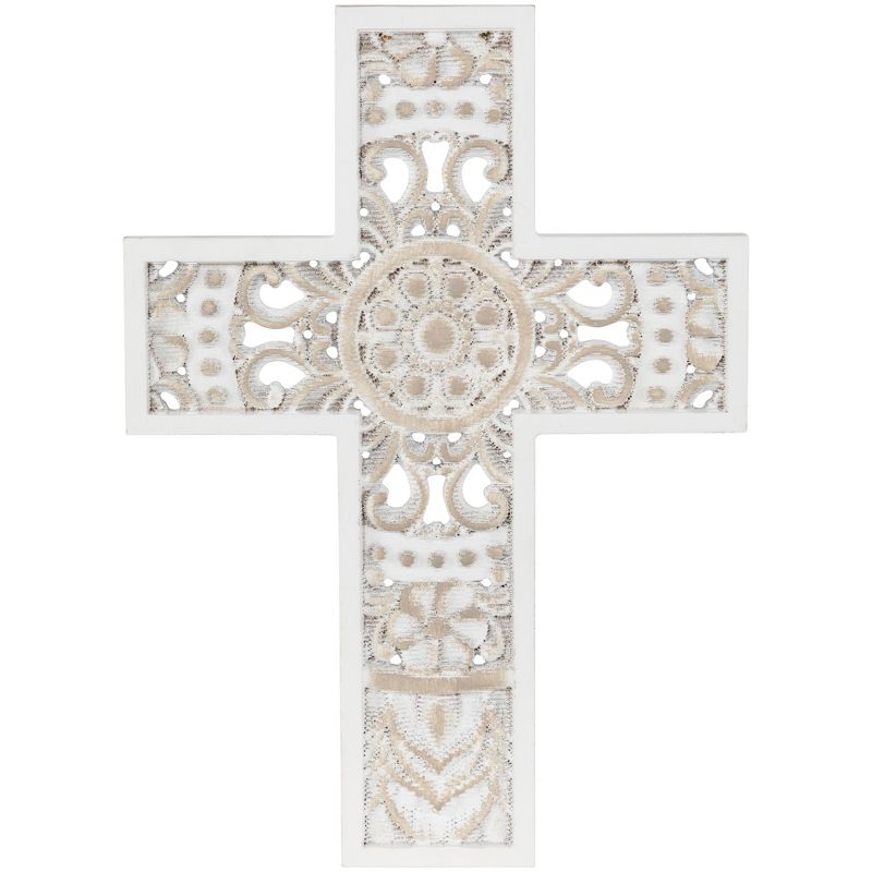 Northlight Embossed Cut-Out Cross Wall Decoration - 11.75" - Antique Cream, 1 of 8