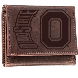 Evergreen NCAA Ohio State Buckeyes Brown Leather Trifold Wallet Officially Licensed with Gift Box - 1 of 1