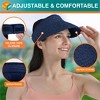 SUN CUBE Womens Sun Visor Hat, Straw Beach Hat Wide Brim UV Protection, Foldable Packable Cap, Roll Up Ponytail Summer Visor - 4 of 4