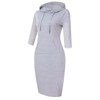 BLUEMING Womens 3/4 Sleever Hoodie Dress Bodycon Sweat Dress with Front Pocket Sweatshirt Dress Pencil Dress Lounge Dress - 3 of 4