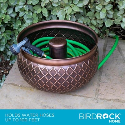 Copper Embossed Steel Decorative Water Hose Pot with Drainage Hole
