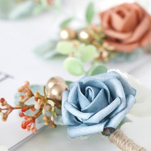 Artificial Corsage,Simulation Flowers Wedding Supplies For Grooms Bridal Groomsmen Bridesmaids - 1 of 4