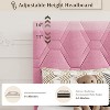 Twin XL Pink Bed Frame - Upholstered Headboard & Adjustable Height, Heavy-Duty Platform Structure, Reliable Wood Slat Support - 4 of 4