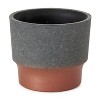 The HC Companies 3 Inch Round Plastic Sprite Decorative Indoor Flower Succulent Planter Pot with Drain Plug Hole, Faux Concrete Copper (2 Pack) - 2 of 4