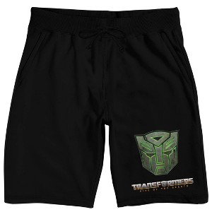 Transformers Rise Of The Beasts Logo Men's Black Sleep Pajama Shorts - 1 of 3