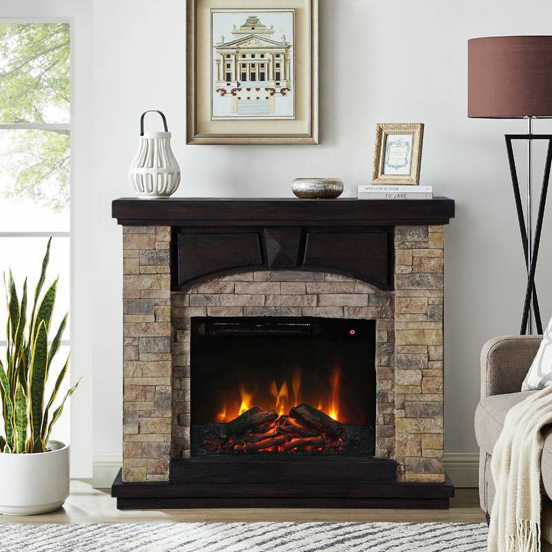 41&#34; Freestanding Electric Fireplace Tan - Home Essentials, 3 of 11
