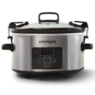 Crockpot 3.5 Quart Rectangular Casserole Slow Cooker in Charcoal 