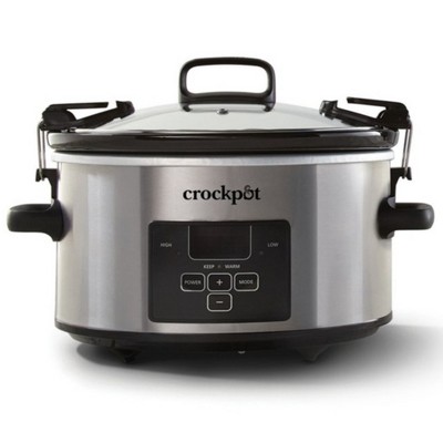 Crockpot 3.5 Quart Rectangular Casserole Slow Cooker in Charcoal