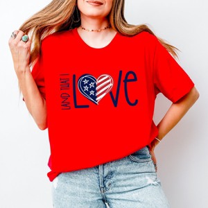Simply Sage Market Women's Land That I Love Heart Short Sleeve Graphic Tee - 1 of 4
