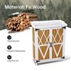 Potting Bench Outdoor Cabinet with Metal Tabletop, Workbenches with Adjustable Shelf, Wooden Storage Cabinets Waterproof for Garden Patio Lawn - 4 of 4