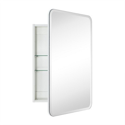 White Frameless Rectangular Medicine Cabinet with Mirror, 20 x 30 inches
