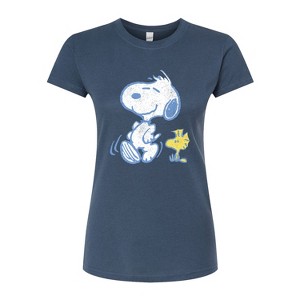 Women's - Peanuts - Snoopy And Woodstock Pastels Fitted Graphic T-Shirt - 1 of 3