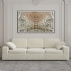 FUFU&GAGA White Corduroy 3 Seater Living Room Sofa High Strength Sponge with Cushions - 3 of 4