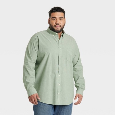 Men's Big & Tall Long Sleeve Button-Down Shirt - Goodfellow & Co™ Sage Green 3XLT