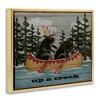 Stupell Industries Up A Creek Woodland Cabin Canoe Floating Frame Canvas Art - 2 of 4