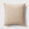 Square Linen Throw Pillow with Flange and Contrast Stitch Detail Gray - Threshold™ - 3 of 4