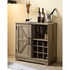 NicBex Wine Bar Cabinet for Liquor and Glasses Farmhouse Kitchen Coffee Bar Cabinet with Wine Rack Barn Door, and Adjustable Storage Shelf - 2 of 4