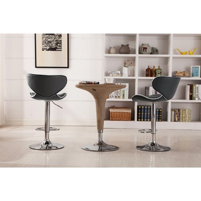 NicBex Dining Chairs Set of 2 Stool Upholstered Chair Airlift Adjustable Swivel Barstool with Chrome Base for Kitchen, Home Bar