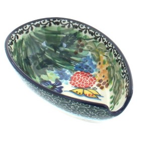 Blue Rose Polish Pottery 381 Ceramika Artystyczna Small Spoon Rest - 1 of 1