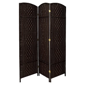 6 ft. Tall Diamond Weave Fiber Room Divider 3 Panels - Oriental Furniture - 1 of 1