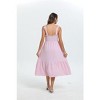 Clearlove Women's Smocked Sleeveless Summer Casual Boho Maxi Ruffle Maternity Dress for Photoshoot and Baby Shower - 2 of 4