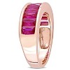 EVERLY JEWELRY | Rose Plated Sterling Silver 2 1/3 CT TGW Baguette Cut Amethyst Channel Set Semi Eternity Ring - 2 of 4