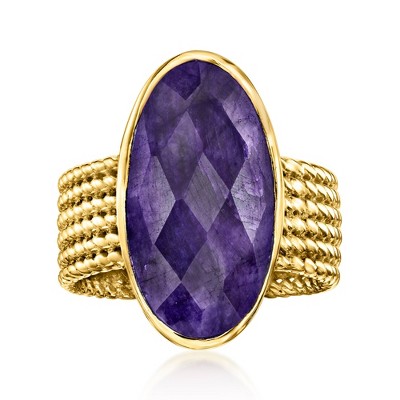 Ross-Simons 11.00 Carat Sapphire Ring in 18kt Gold Over Sterling
